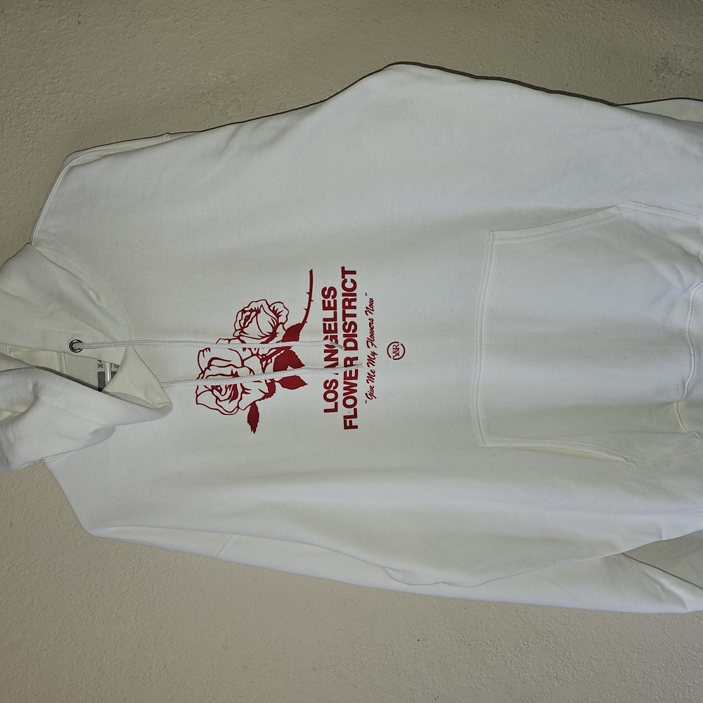 White Hoodie with Red Graphic